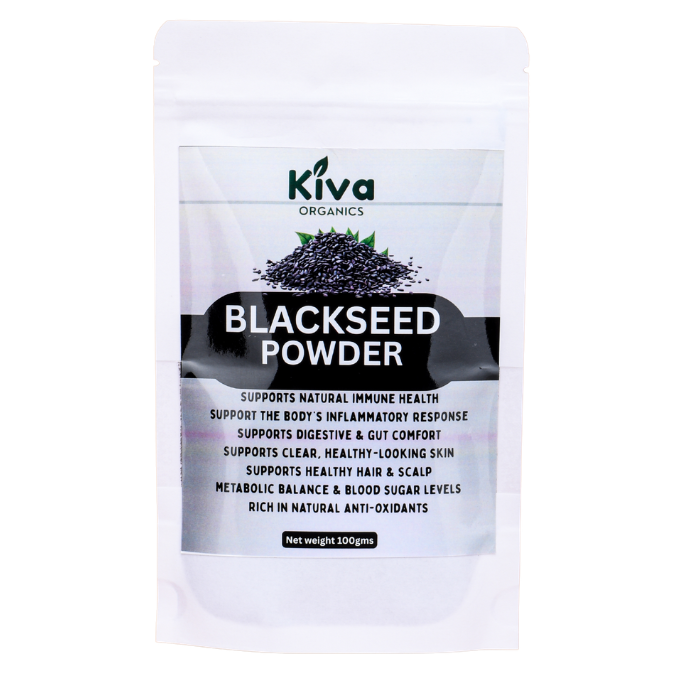 Black Seed Powder (Nigella Sativa) – Immune, Digestive & Skin Support Superfood | Kiva Organics 100gms