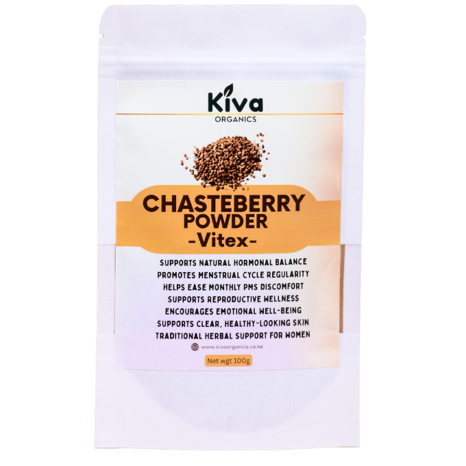 Chasteberry Powder (Vitex) for Hormonal Balance & PMS Support – Women’s Herbal Wellness | Kiva Organics (100g)