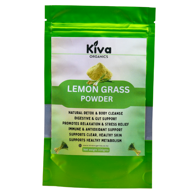 Lemongrass Powder for Detox, Digestion & Relaxation – Natural Herbal Cleanse | Kiva Organics 100g