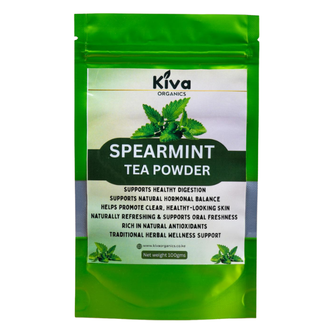 Spearmint Tea Powder for Hormonal Balance, Digestion & Clear Skin – Natural Herbal Support | Kiva Organics 100g