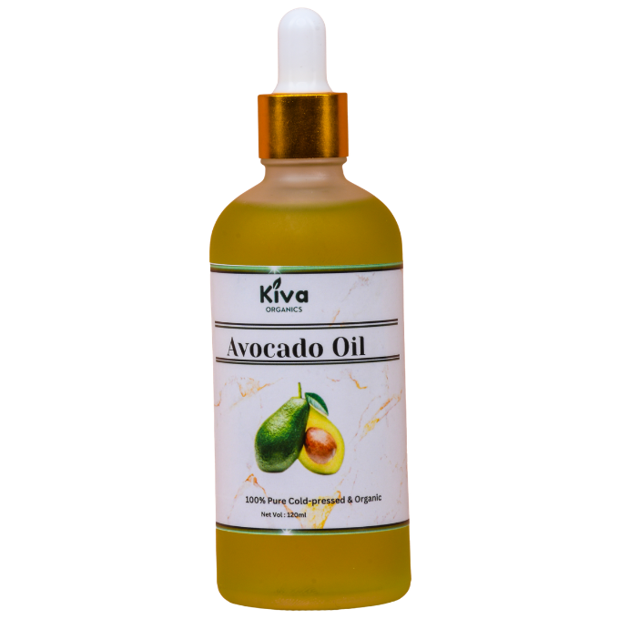 Avocado Oil -(100% Pure Cold-Pressed &Organic )Skin, Hair & Cooking Oil Rich in Vitamin E, Antioxidants & Healthy Fats (120MLs)