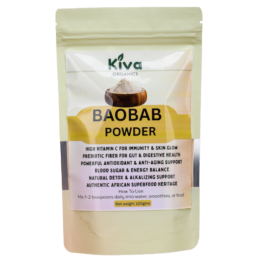 Baobab Powder Superfood – High Vitamin C, Gut Health & Natural Energy Support | Kiva Organics 100gms