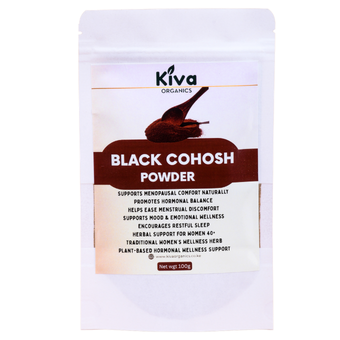 Black Cohosh Powder for Menopause Relief & Hormonal Balance – Women’s Herbal Support | Kiva Organics (100g)