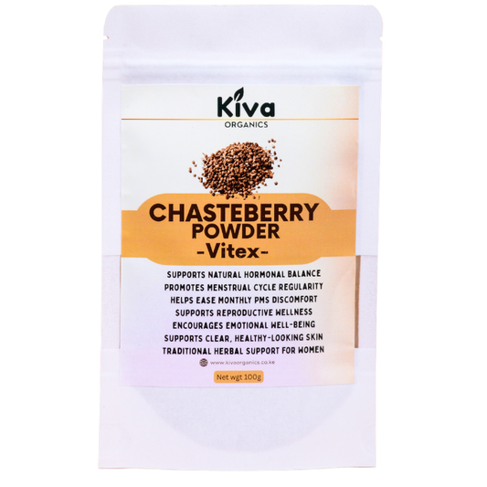 Chasteberry Powder (Vitex) for Hormonal Balance & PMS Support – Women’s Herbal Wellness | Kiva Organics (100g)