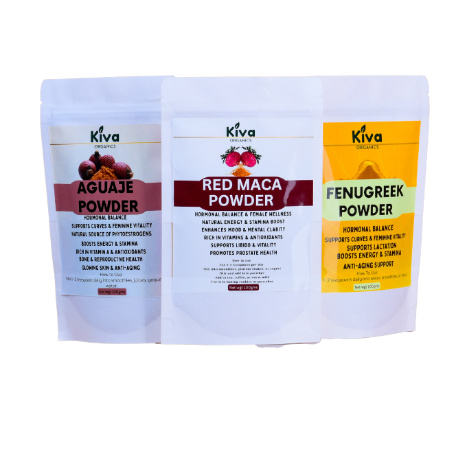 Women’s Hormonal Balance & Vitality Bundle – Red Maca, Aguaje & Fenugreek | Fertility, Curves, Energy & Feminine Wellness Pack