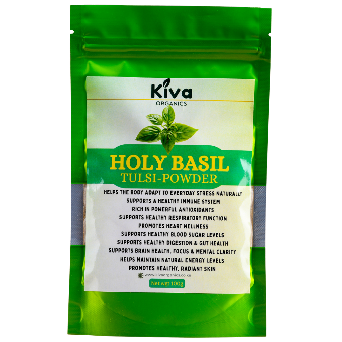 Holy Basil (Tulsi) Powder – Premium Organic Adaptogenic Super Herb for Stress, Immunity, Digestion & Overall Wellness (100g)