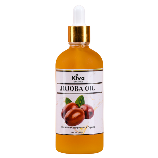 Jojoba Oil for Face, Skin & Hair – Pure Cold-Pressed Moisturizing & Oil Balancing Oil | Kiva Organics 120MLs