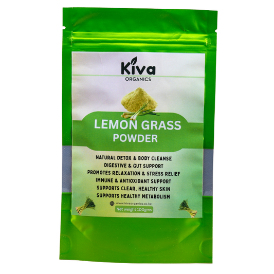 Lemongrass Powder for Detox, Digestion & Relaxation – Natural Herbal Cleanse | Kiva Organics 100g