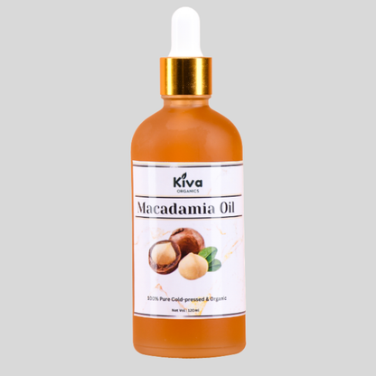 100% Pure Macadamia Oil (Cold Pressed & Organic) – Deep Moisturizing Oil for Skin, Hair & Face – Anti-Aging, Hair Growth & Dry Skin Repair – 120ml