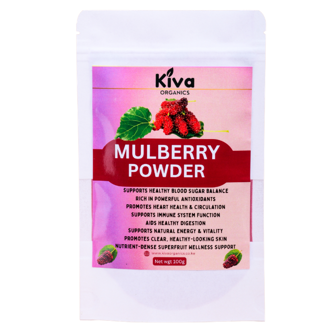 Mulberry Powder for Blood Sugar Balance, Energy & Skin Glow – Antioxidant-Rich Superfruit | Kiva Organics (100g)