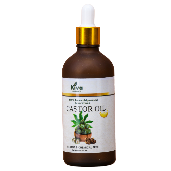 Kiva Organics Pure Organic Cold-Pressed Castor Oil – 120ml