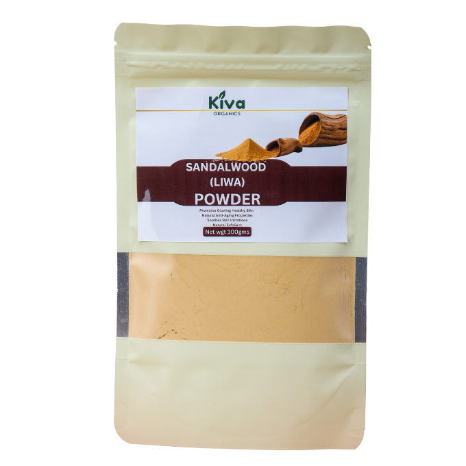 Sandalwood (Liwa) Powder for Face & Skin – Natural Brightening, Cooling & Acne Care | Kiva Organics (100gms)