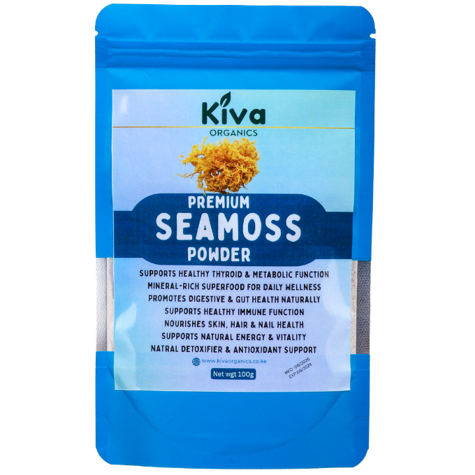Premium Sea Moss Powder – Mineral-Rich Superfood for Thyroid, Gut Health & Natural Energy Support | Kiva Organics (100g)