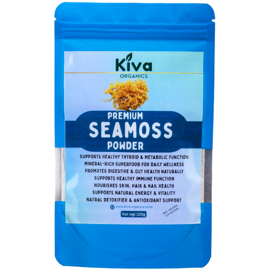 Premium Sea Moss Powder – Mineral-Rich Superfood for Thyroid, Gut Health & Natural Energy Support | Kiva Organics (100g)