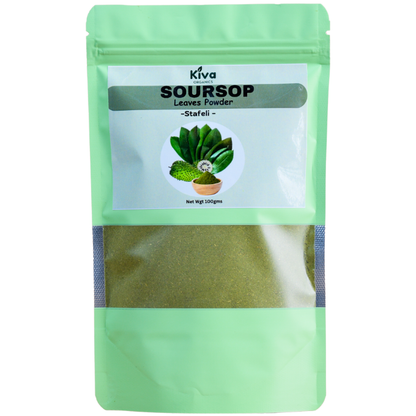Kiva Organics – Organic Soursop Leaves Powder (Stafeli) – 100% Natural Superfood | Herbal Wellness Tea Powder – 100g
